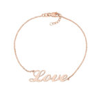 Cursive Love Adjustable Bracelet - rose gold 4
