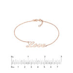Cursive Love Adjustable Bracelet - rose gold 7