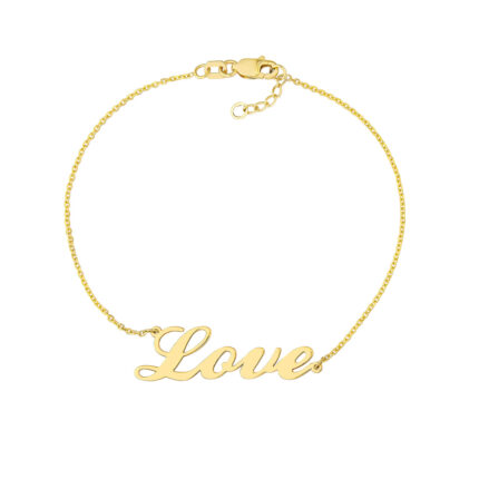 Cursive Love Adjustable Bracelet - Yellow 8