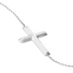 Sideways Cross Adjustable Bracelet - 7.50", white Gold 1