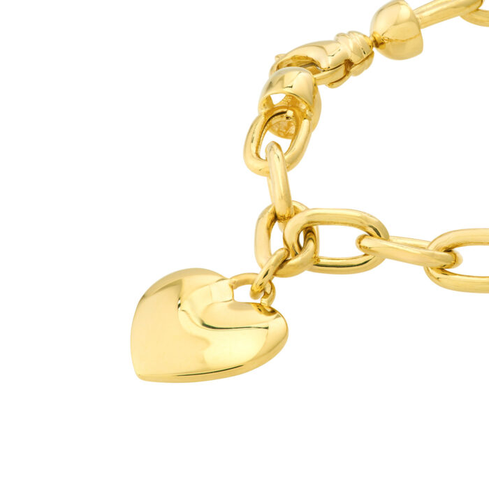 Heart Charm on Oval Rolo Chain Bracelet 3