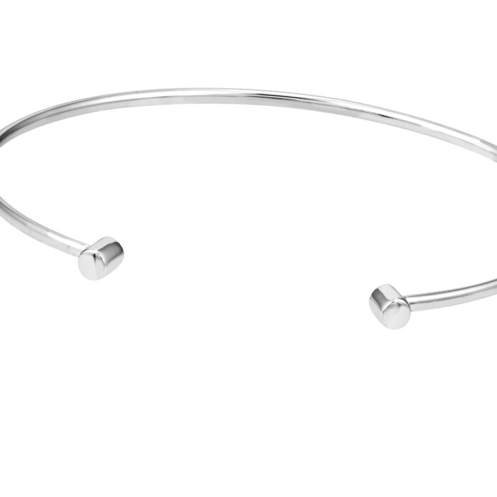 Cuff Bangle with Round Ends - white Gold 1