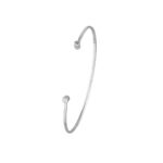 Cuff Bangle with Round Ends - white Gold 2