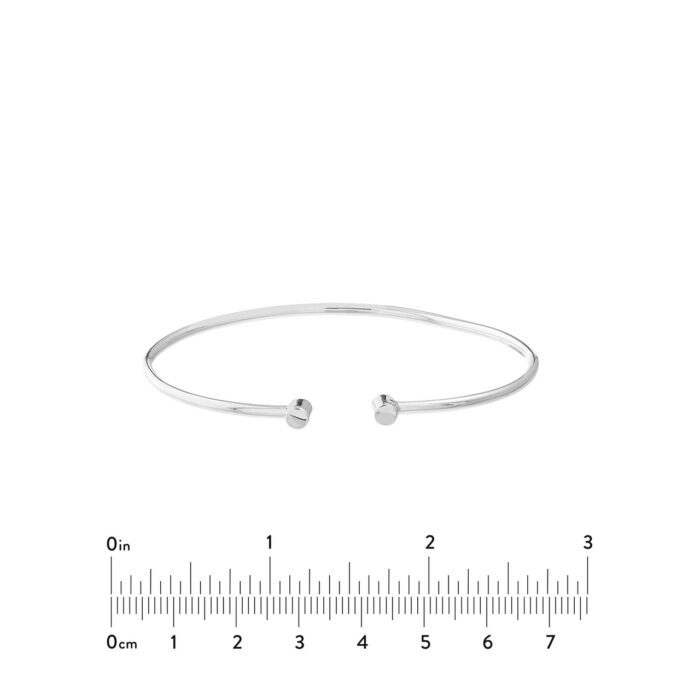 Cuff Bangle with Round Ends - white Gold 3