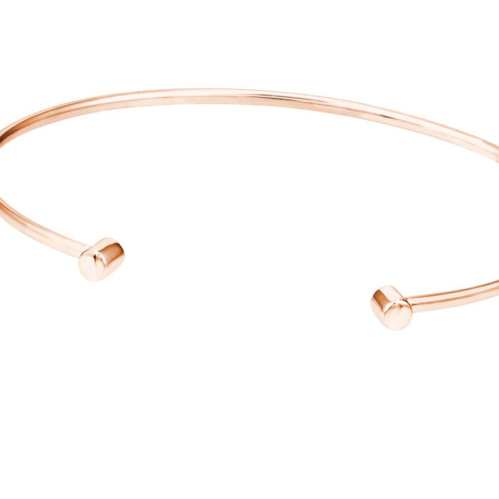 Cuff Bangle with Round Ends - Rose Gold 5