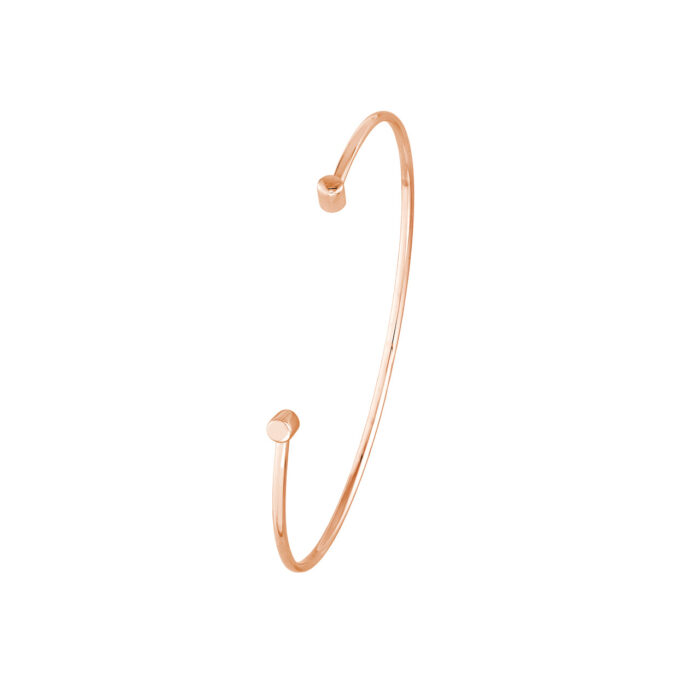 Cuff Bangle with Round Ends - Rose Gold 6