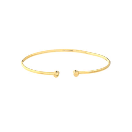 Cuff Bangle with Round Ends - Yellow gold