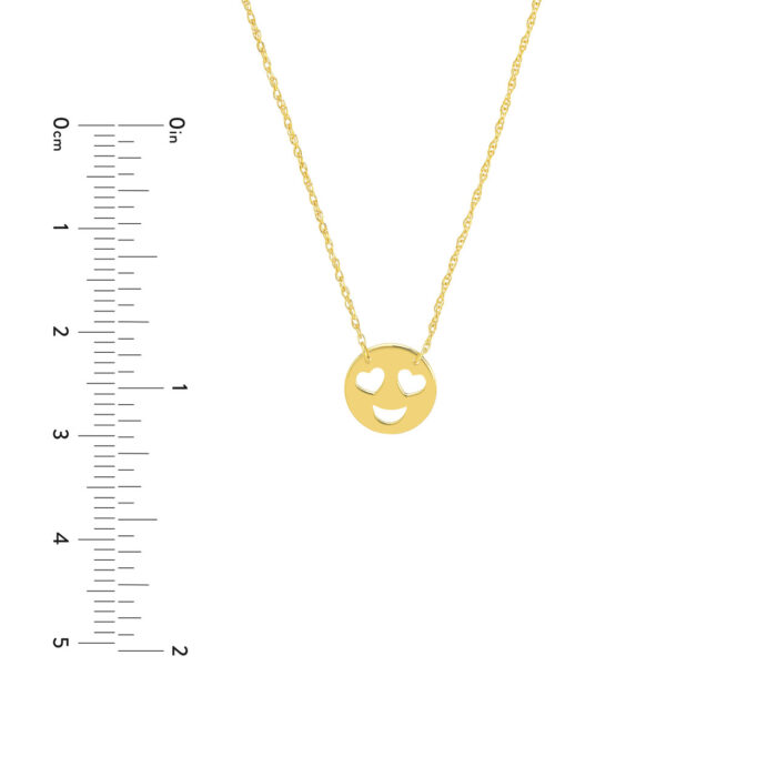 Mini Heart Face Adjustable Necklace size chart