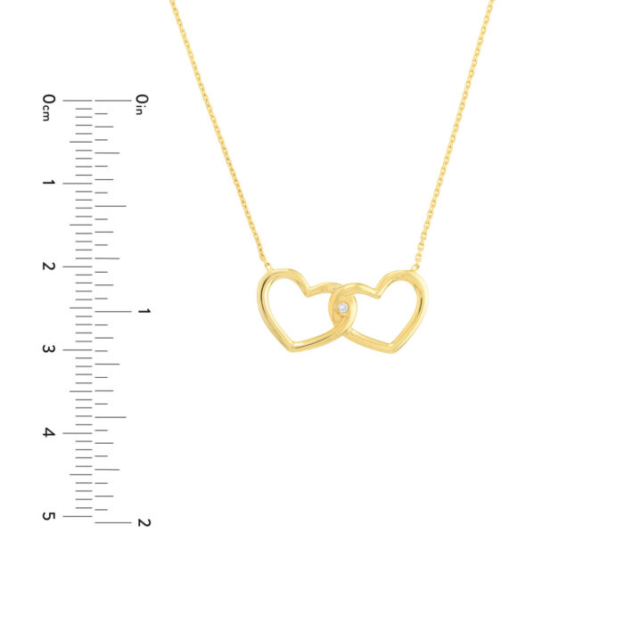 Linked Open Hearts Adjustable Necklace size guide