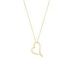 Tilted Open Heart Adjustable Necklace