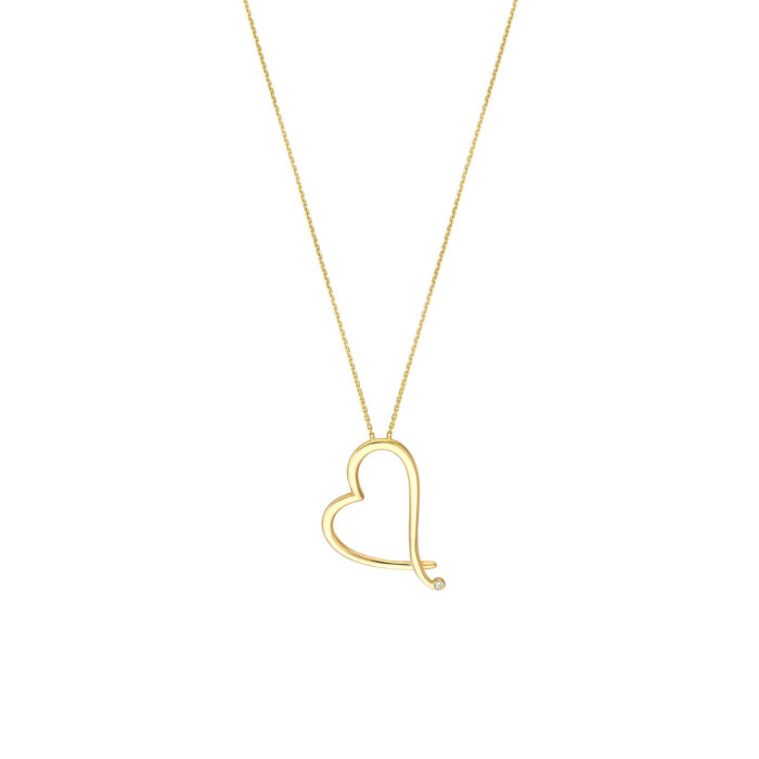 Tilted Open Heart Adjustable Necklace