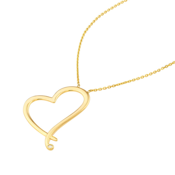 Tilted Open Heart Adjustable Necklace 1