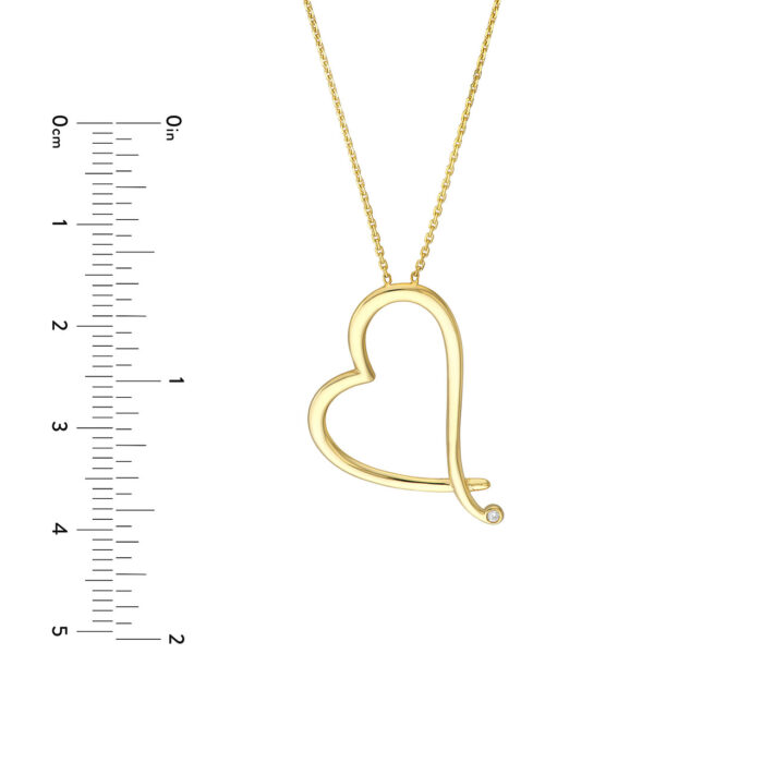 Tilted Open Heart Adjustable Necklace size guide