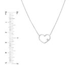 Open Wire Heart Adj. Necklace with Diamond 4