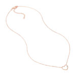 Rose Gold Open Wire Heart with Diamond Necklace 2