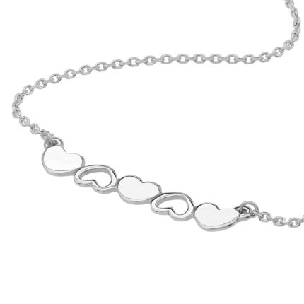 Solid and Open Hearts Bar Necklace 1