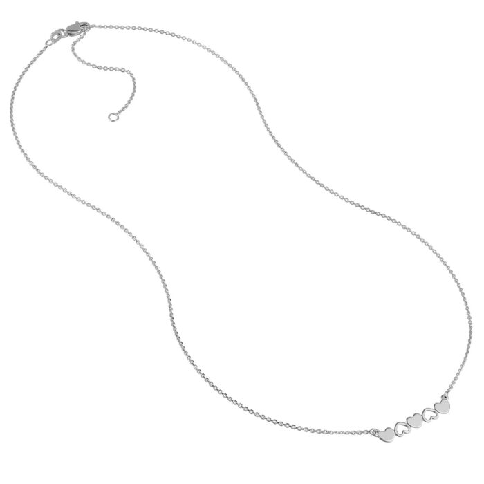 Solid and Open Hearts Bar Necklace 2