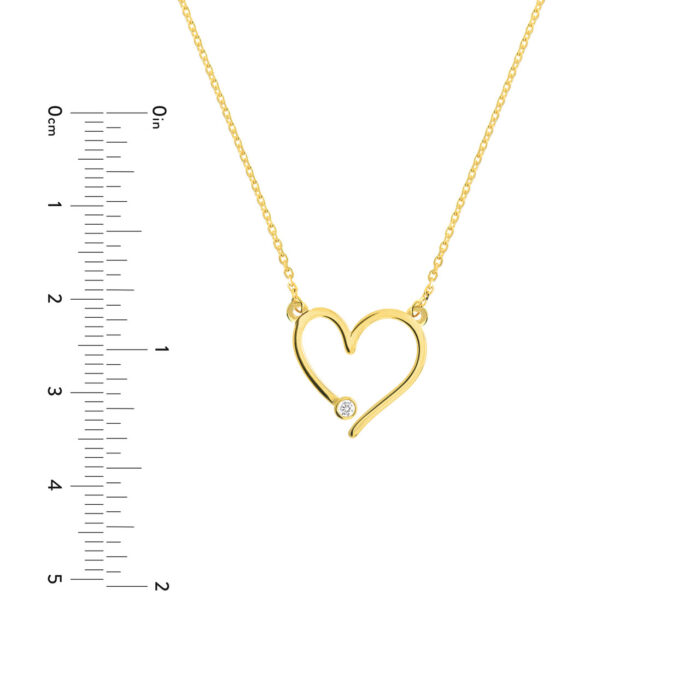 Open Heart with Diamond Adjustable Necklace 4