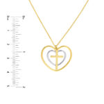 Two-Tone Open Heart Duo and Cross Necklace 4