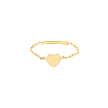 Mini Heart Ring on Chain with Sizing Bar