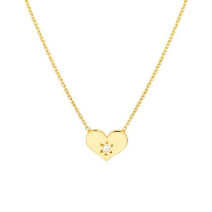 Heart with Diamond Adjustable Necklace