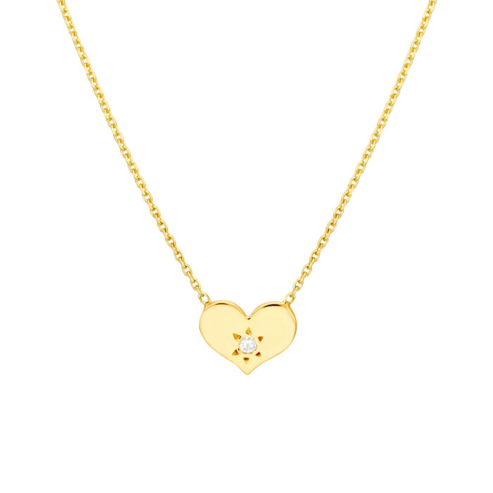 Heart with Diamond Adjustable Necklace