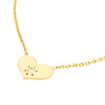 Heart with Diamond Adjustable Necklace 1
