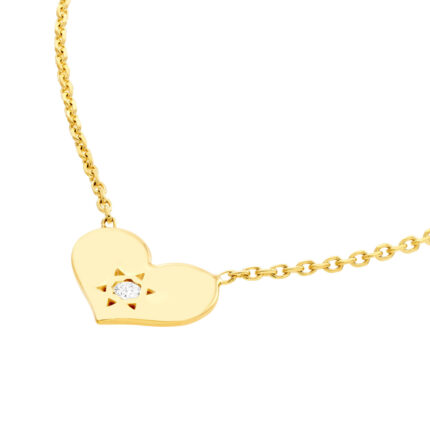 Heart with Diamond Adjustable Necklace 1