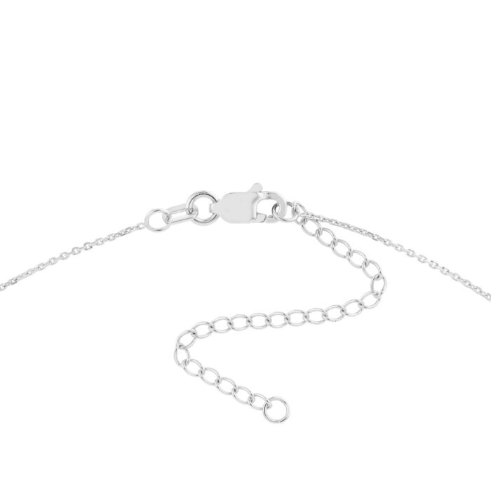 Mini Spike Drop and Bead Station Necklace white gold 3