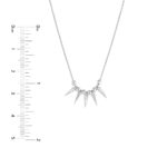 Mini Spike Drop and Bead Station Necklace white gold
