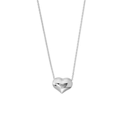 Puffy Heart Necklace white gold