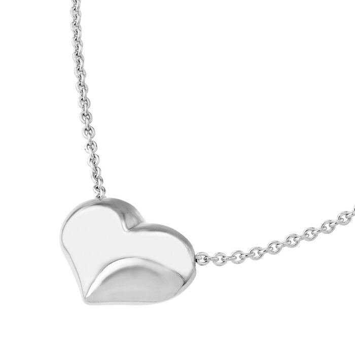 Puffy Heart Necklace white gold 1