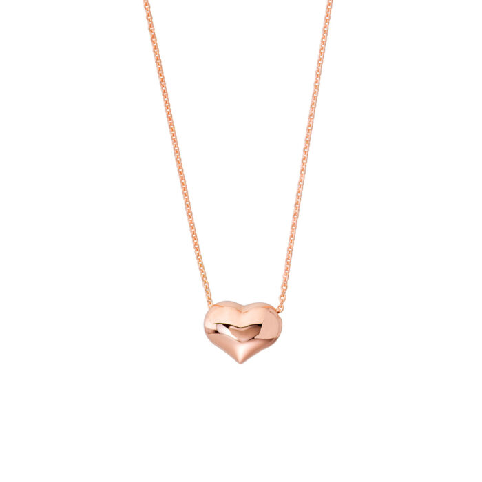 Puffy Heart Necklace rose gold 5