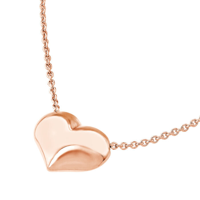 Puffy Heart Necklace rose gold 6