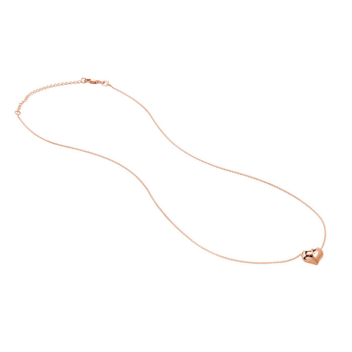 Puffy Heart Necklace rose gold 7