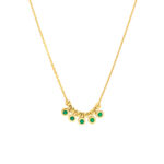 Mini Emerald Bezel and Bead Station Necklace