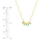 Mini Emerald Bezel and Bead Station Necklace size