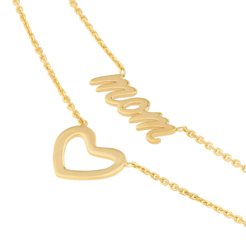 Script Mom and Open Heart Duet Necklace 1