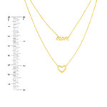 Script Mom and Open Heart Duet Necklace size guide