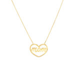 Script Mom in Open Heart Necklace