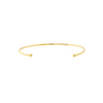 Cuff Bangle with Beaded Ends -yellow gold