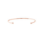 Cuff Bangle with Beaded Ends - Rose Gold 10