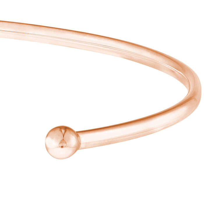 Cuff Bangle with Beaded Ends - Rose Gold 12