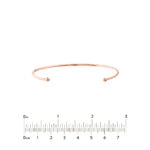 Cuff Bangle with Beaded Ends - Rose Gold