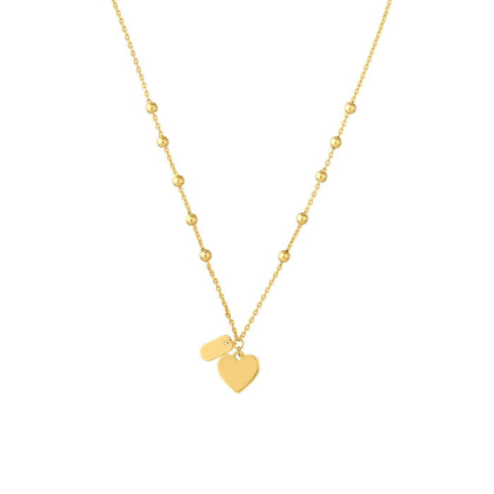 Polished/Diamond Heart Dual-Wear Necklace 3