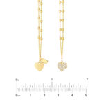 Polished/Diamond Heart Dual-Wear Necklace size