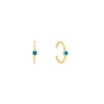 Turquoise Enamel Bezel Earring Cuffs