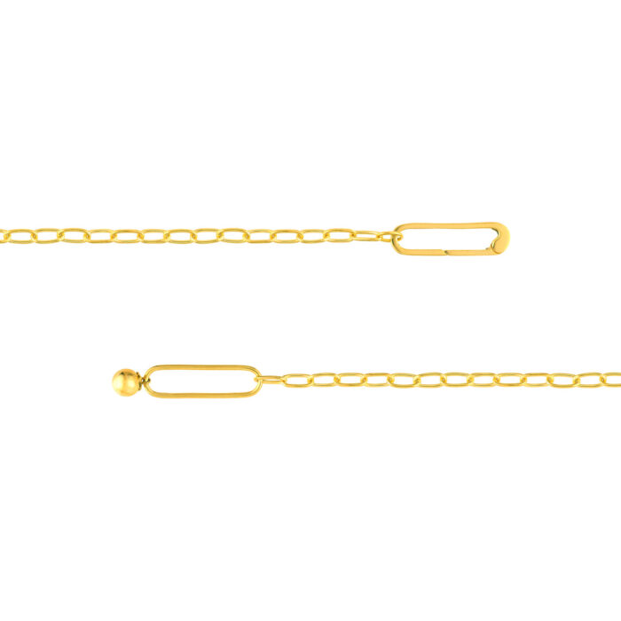 Push Lock Paper Clip Bracelet with Bead Charm 3