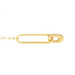 Mini Diamond Pushlock Paper Clip Chain Bracelet 2