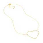 Slanted Oversized Wire Heart Adjustable Necklace 3